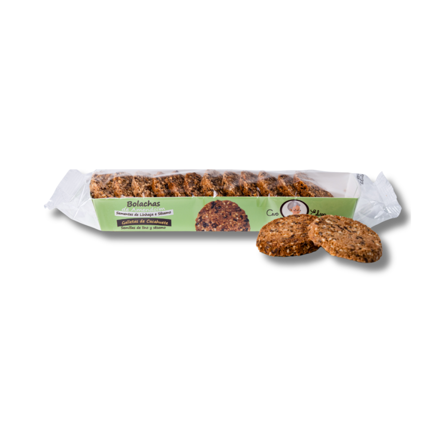 Bolachas de Amendoim Sementes de Linhaça e Sésamo